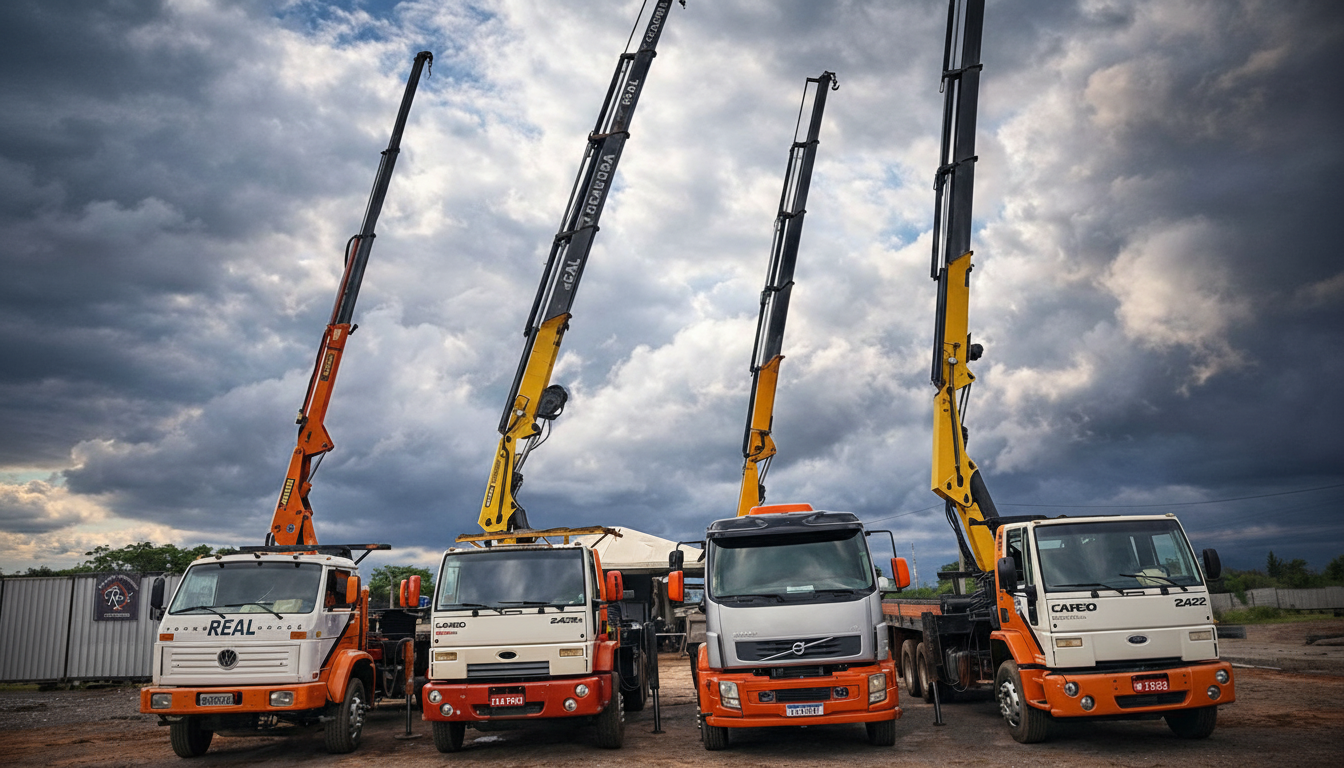 Frota de caminhões munck da Real Munck em Brasília DF